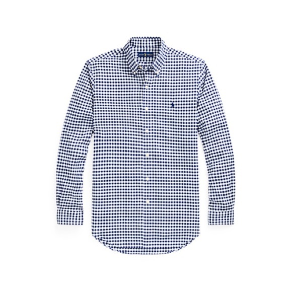 Ralph Lauren Blue Casual Button Down Shirt with Gingham Pattern - Picture 1 of 7